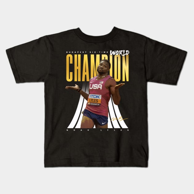 Noah Lyles Kids T-Shirt by Juantamad